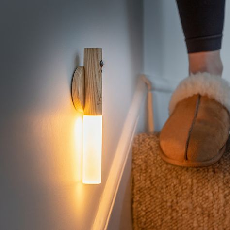 Motion-Sensing Wooden Night Lamp