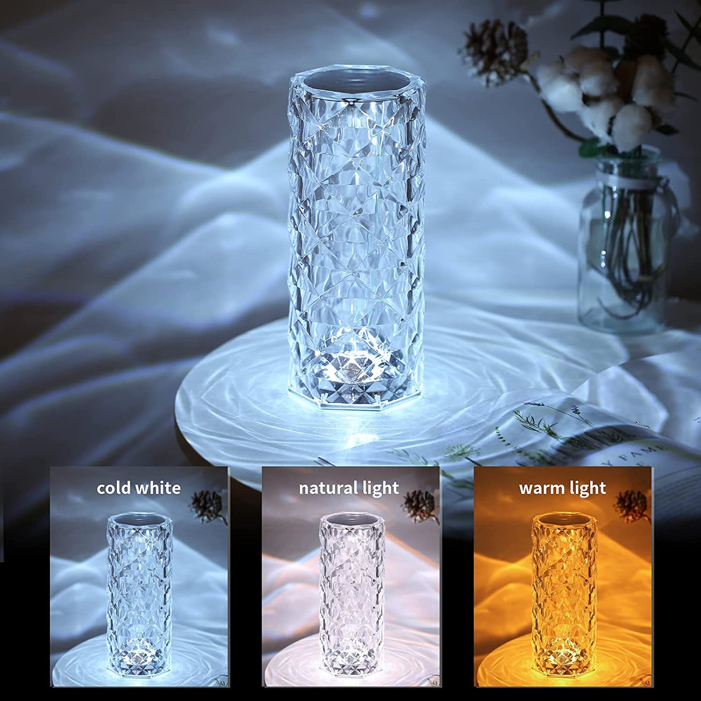 CRYSTAL ROSE LAMP (TOUCH)